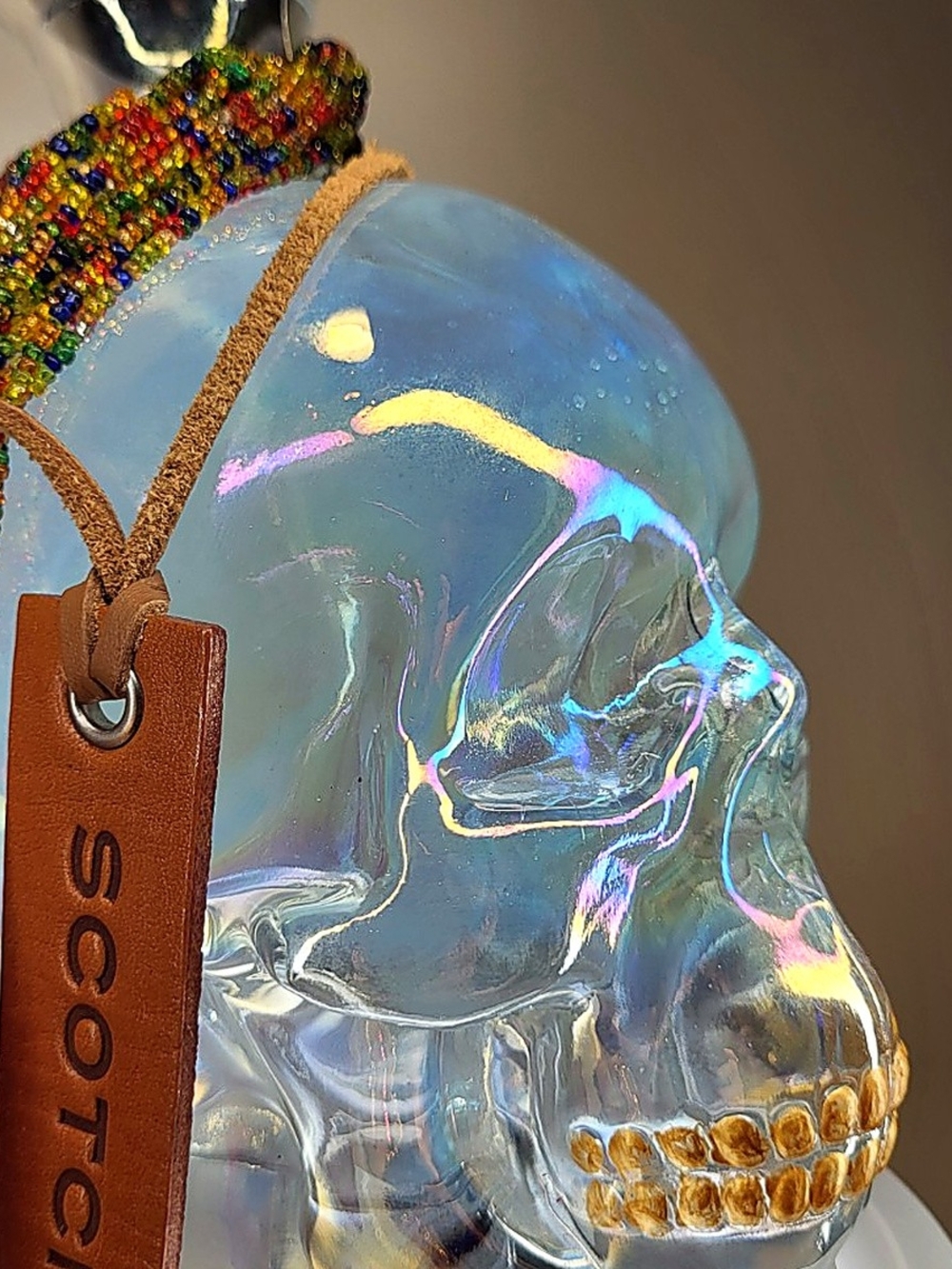 Brand Kids Accessory Keychain - Iridescent Blue Skull with 3 Tags To Choose